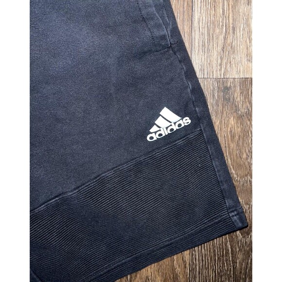 Adidas Gym Shorts Black Performance Cotton Stretch W/ Pockets Mens Small - Picture 4 of 5